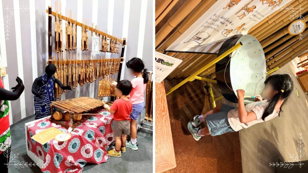 海外の楽器を触る画像