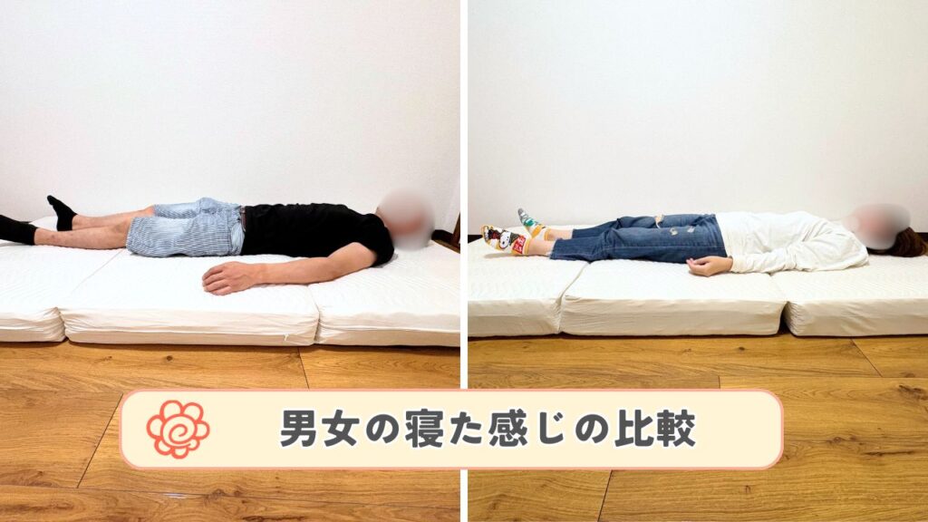 男女のネタ感じの沈み具合の比較画像