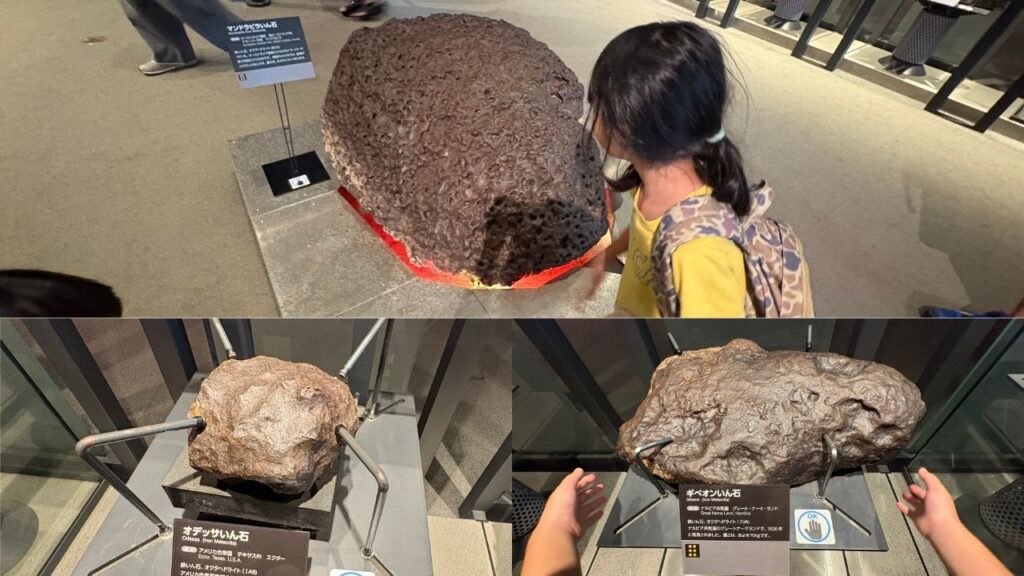 隕石を触っている画像