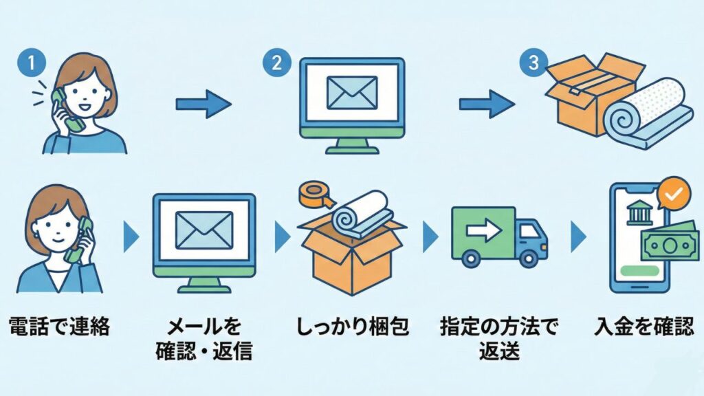 返品の具体的な手順の図