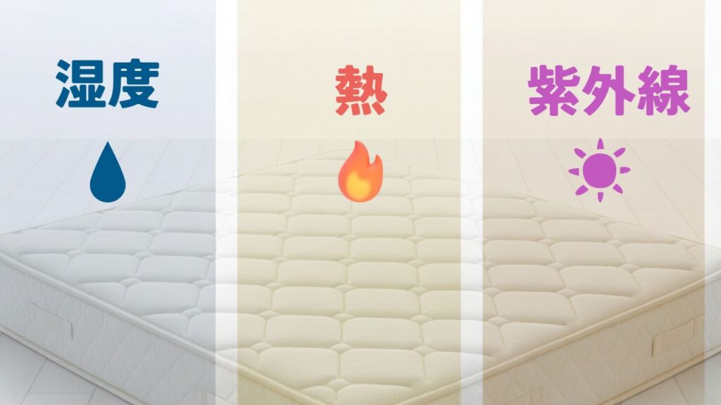 ウレタンの弱点である「湿度・温度・紫外線」がダメージを与えている画像