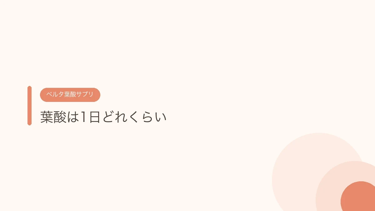 葉酸は1日どれくらい（ベルタ葉酸サプリ）