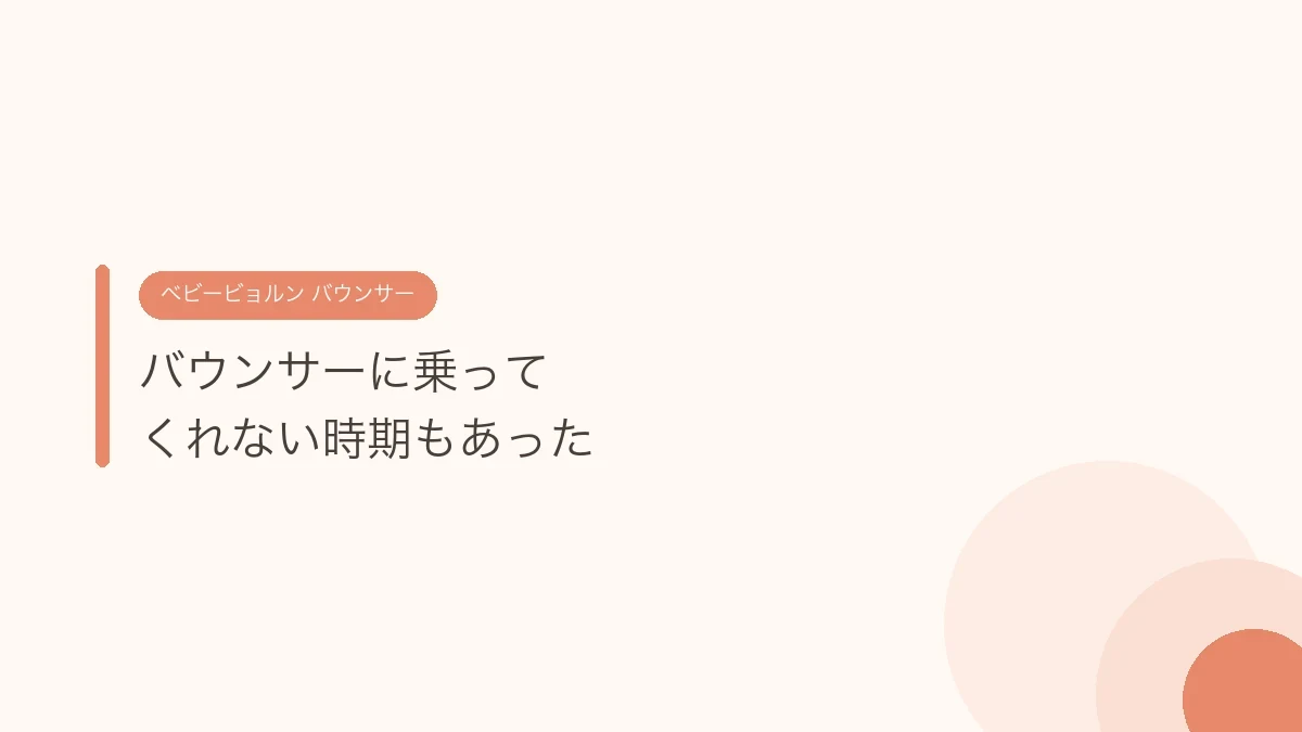 バウンサーに乗ってくれない時期もあった(ベビービョルンのバウンサー)